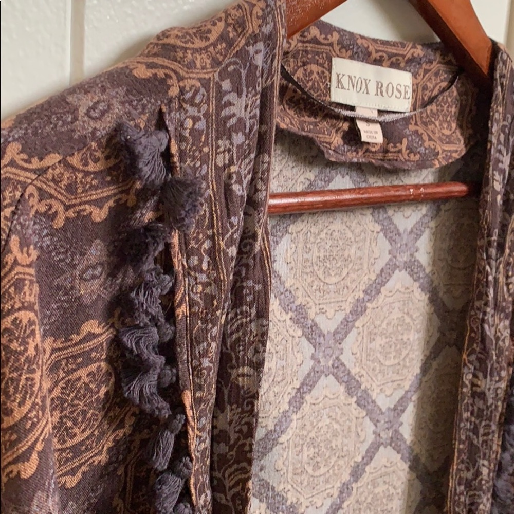 Knox Rose, S, flowy cardigan with tassels